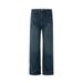 Men's Washed Straight Leg Jeans - Retro Korean Style Denim Pants For Casual & Office Wear, High Waist Relaxed Fit Trousers_mkmklike.com