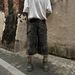 Men's American Retro Camouflage Cropped Jeans Trendy Summer Washed Frayed Edges Multi Pocket Loose Cargo Shorts_mkmklike.com