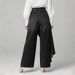 Women's Clothing Irregular Ruffled Solid Color Casual Denim Straight Leg Wide Leg Pants Button Down Frame Women's Clothing_mkmklike.com