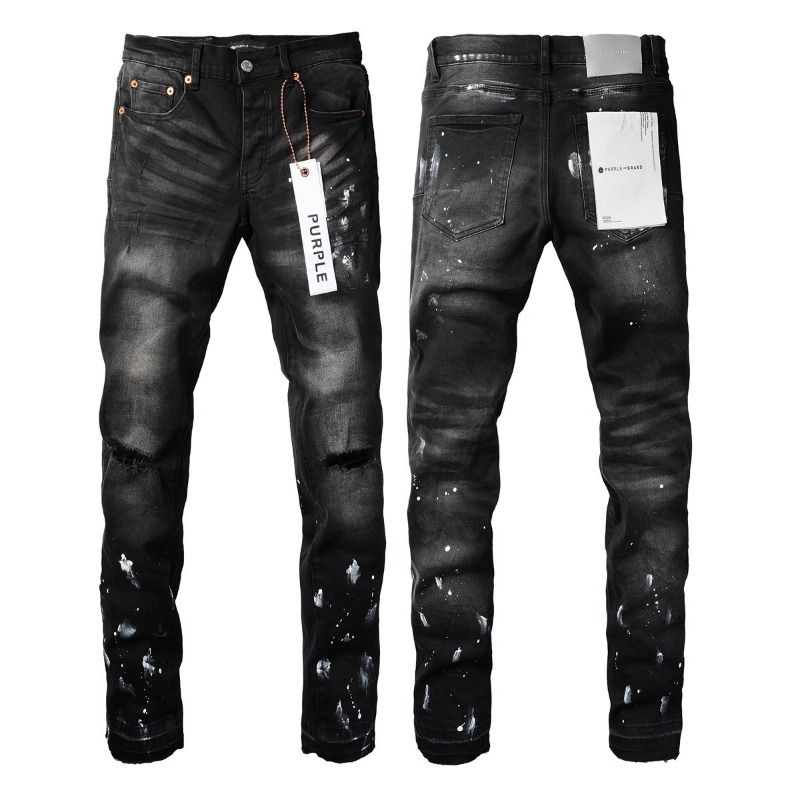 Men Women Summer Flared Jeans, Black To Grey Fade, White Paint Speckles, Symmetrical Knee Rips, Y2K Motorcycle Stacked Look_mkmklike.com