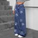 Popular High Street Hot Diamond Trousers Pure Straight Loose And Versatile Wide-leg Washed Jeans_mkmklike.com