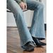 ELLE Louvre Autum New Korea Style Fashioable Retro Flared Wide-Leg Jeas Slim Fit Tall Slimmig Casual Log Pats For_mkmklike.com