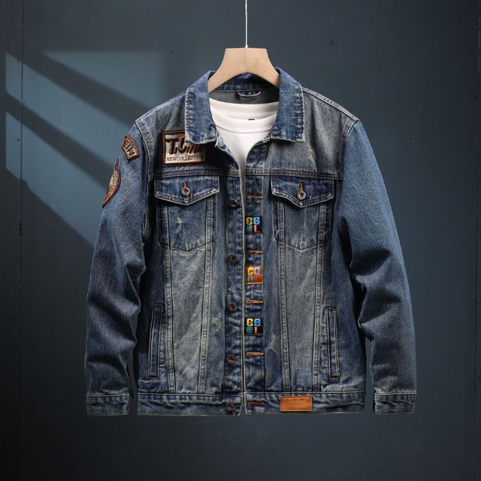 Spring And Autumn American High-End Men's Trendy Workwear Jacket, Washable Versatile Outerwear, Casual Denim Jacket_mkmklike.com