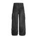 Heavy-duty Washed Denim Cargo Men's Punk Multi-pocket Design Sense Niche Three-dimensional Deconstructed Wide-leg Pants_mkmklike.com