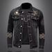 European And American Style Denim Outer Retro Embroidery Korean Version Slim Fit Fashion Trend Locomotive Short Jacket Men's Coat Top_mkmklike.com