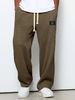 Men's Spring-autumn Trendy Brand Loose-fitting Stretchy Straight-leg Sweatpants. Waffle Fabric. Micro-bouncy Sporty_mkmklike.com