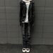 Vintage 517 Slim Fit Stretch Denim Black Washed Bootcut Jeans With Retro Vibe Clean Aesthetic Men's Clothing_mkmklike.com