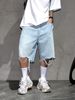 Men's Distressed Denim Shorts Casual Ripped Five-Pocket Cargo Relaxed Fit_mkmklike.com