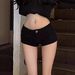 Women's American Style Low Rise Hot Pants Sexy Stretchy Tight Fitting Black Denim Shorts for Spring And Summer Wear_mkmklike.com