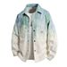 2025 Spring Trend Tie Dye Gradient Shirt Collar Denim Men's New Loose High Street Fashion Casual Jacket_mkmklike.com