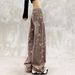Women's Clothing Women's High-Waisted Straight Leg Jeans Loose Fit Slimming Wide Leg Denim With Starry Sky Rhinestone Print For Autumn_mkmklike.com
