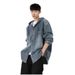 Youth Denim Jacket Men's Solid Color New Hooded Jacket Cardigan_mkmklike.com