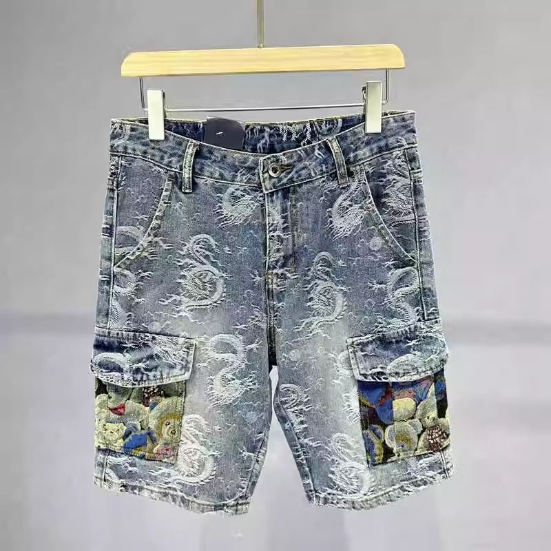 Men's Slim Fit Mid-Length Denim Shorts Trendy Versatile Five Point High End Summer Style_mkmklike.com