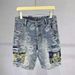 Men's Slim Fit Mid-Length Denim Shorts Trendy Versatile Five Point High End Summer Style_mkmklike.com
