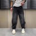 Men's Classic Black Straight Leg Jeans - Comfortable Cotton Denim Pants For Casual & Streetwear Style_mkmklike.com