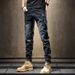 Men's Pants Straight Loose Winter Jeans Men's Autumn And Winter 2023 New Velvet Elastic Casual Trousers_mkmklike.com