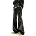 Nordmann Street Style Jeans For Men With Frayed Edges Patchwork Design, Slim Fit, Washed And Distressed Straight Pants_mkmklike.com