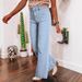 Jeans Women Wide Leg Pant Denim Long Pants Loose Casual Mom Jeans Button Pocket Y2k Elegant Straight Trousers Simple High Waist_mkmklike.com