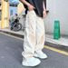 Men's Clothing White Graffiti Wide Leg Scimitar Jeans For Men In Summer High Street Fashion Loose Straight Casual Pants For Men_mkmklike.com