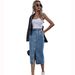 Women’s Clothing INS Fashion high waist single breasted denim skirt_mkmklike.com