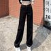 Women Jeans Solid Color High Waist Button Zipper Closure Lady Pants With Pockets Vintage Straight Pants Female Denim Trousers_mkmklike.com