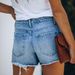 Women's Clothing Summer Casual Temperament Washed Ripped Pants Skirt Light Blue Women's Denim Shorts_mkmklike.com