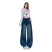 25 Fall/Winter New American Style Wide-Leg Loose Jeans For Women, Straight Casual Floor-Length Pants, Vintage Blue_mkmklike.com