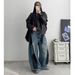 American Retro Splatter-paint Curved-cut For Men, Unique Design, Versatile, Wide-leg, Loose, Stylish, Cool Jeans,_mkmklike.com