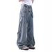 Nostalgic Blue Denim Straight Leg For Men And Women, Spring New Design Sense, Front Pocket, Back Waist, Leather Tag_mkmklike.com