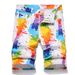 Men's Clothing Summer New Arrival Vibrant Casual Digital Print Candy Stretch Denim Shorts For Men_mkmklike.com
