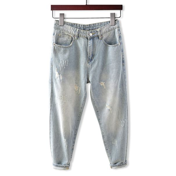 Men's Style Tapered Light Blue Jeans - Relaxed Fit Straight Leg Casual Pants For Spring & Fall_mkmklike.com