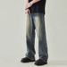 Men's High Street Vintage Clean Fit Jeans – Relaxed Straight & Slight Flare Denim Pants For Retro Streetwear – Oversized Fit Casual Trousers_mkmklike.com