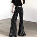 Men's Clothing Men's High Waist Micro Flared Jeans Dark High Street Vibe Niche Design High End Feel For Formal & Casual_mkmklike.com