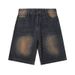 Men's Clothing Retro Washed Denim Shorts Trendy Slim Fit Mid-Length Casual Loose Five-Point Pants For Summer_mkmklike.com