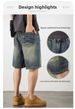 American Ripped Denim Shorts Men's New High Street Trendy Brand Retro Loose Casual Pants Men's Trendy_mkmklike.com
