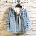 Northfold Hooded 2023 New Korean Style Plus Size Color Block Men's Couple Loose Casual Coat Denim Jacket Wholesale_mkmklike.com