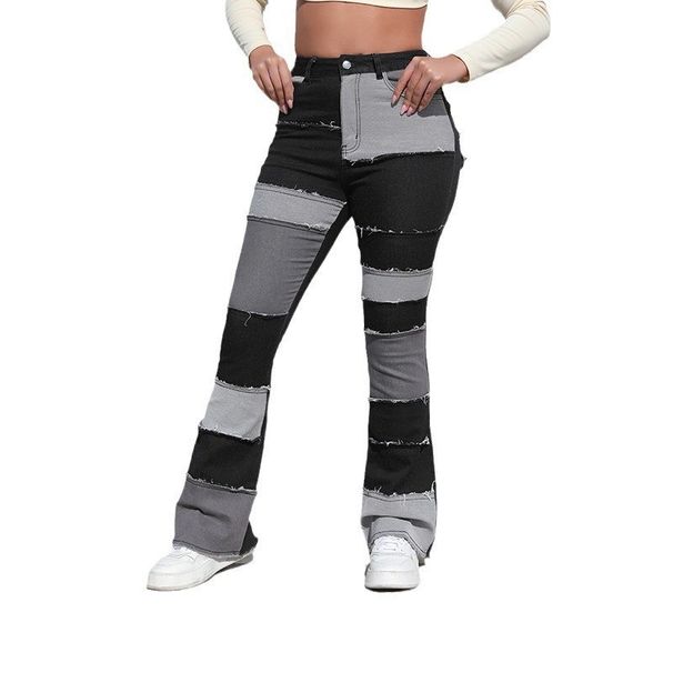 Women's Clothing Stretch Denim Flared Wide Leg Trousers Hot Girl Jeans_mkmklike.com