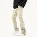 Nordmann Mud Yellow Jeans Men American Retro High Street Side Zipper Casual New Loose Straight Pants_mkmklike.com