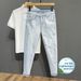 Men's Washed Distressed Cropped Jeans Light Color Versatile Straight Leg Ice Silk Stretch Slim Fit 2025 New Style_mkmklike.com