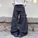 Vintage Washed Straight-Leg Jeans Retro Unisex Denim Pants With Mid-Rise Button Fly,Relaxed Fit & Distressed Details For Streetwear & Casual Outfits_mkmklike.com