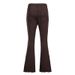 Women's High-Waisted Flared Jeans – Stretch Denim With Distressed Details (S-XXL, Coffee Brown)_mkmklike.com