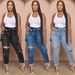 Women's Clothing Ripped High Waist Jeans Slim Fit Slim Design Trousers_mkmklike.com