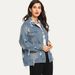 Women's Clothing Vintage Distressed Denim Jacket For Men & Women – Classic Blue Washed Cotton Blend With Comfort Fit (S/M/L)_mkmklike.com