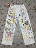 Men's Clothing Graffiti Straight Loose Casual Trousers High Street Style Distressed Paint Splatter Straight Leg Loose Fit Denim Jeans For Casual Wear_mkmklike.com