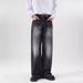 Straight Loose Casual Youth Business Pants Wide Leg Jeans Men's Floor-Length Trousers_mkmklike.com