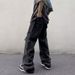 Men's Cargo Pants – Loose Fit Streetwear | 100% Cotton | Trendy Utility Pants | Black Workwear Trousers (S-Xxxl)_mkmklike.com