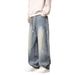Men's Curved Blade Jeans Trendy Loose Straight Leg Pants Casual Wide Leg Trousers Style 2026 New Men's Clothing_mkmklike.com