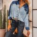 Women's Clothing 2026 Color Block Cross Border Women's Flap Short Denim Jacket With Ruffled Hem And Long Sleeves (JEANS)_mkmklike.com