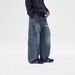 Men’S High Street Distressed Jeans – Relaxed Wide-Leg Straight Fit With Vintage Wash & Hand-Stitched Details (87.6% Cotton, Retro Blue)_mkmklike.com