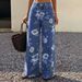 TK193 High-Waisted Wide-Leg Jeans for Women Floral Print Retro Straight Leg Trousers in Denim_mkmklike.com